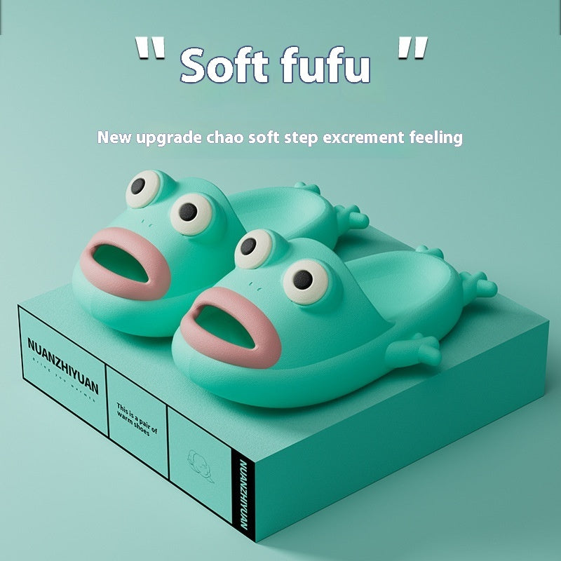 Female Summer Cartoon Frog Funny Slippers