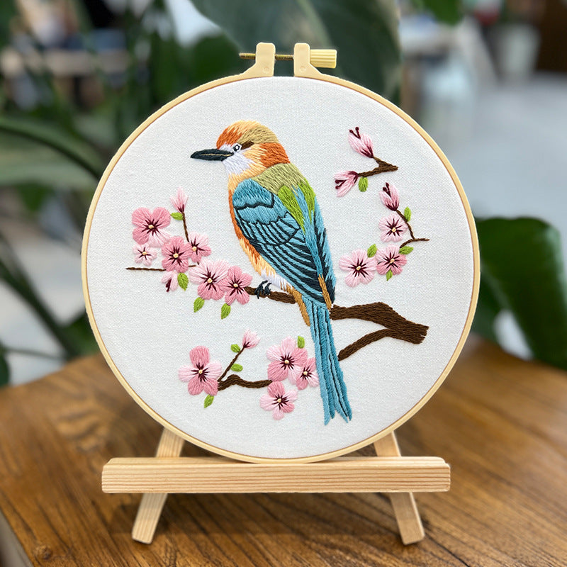 Ancient Style Flower And Bird Hanging Painting Lu Embroidery Handmade Diy Material Package
