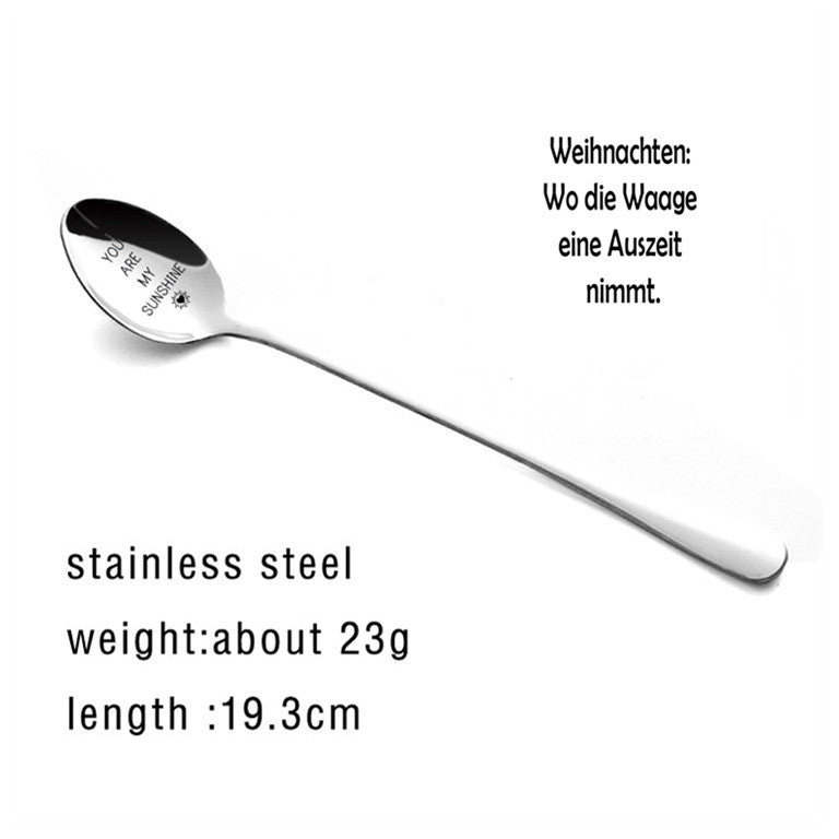 Stainless Steel Spoon You Are My Sunshine Couple Family Tableware