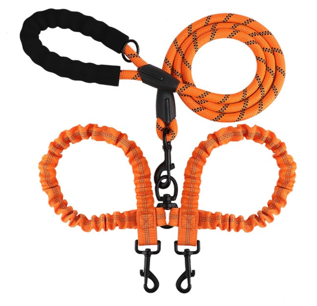 Polyester Pet Reflective One Drag Two Traction Rope