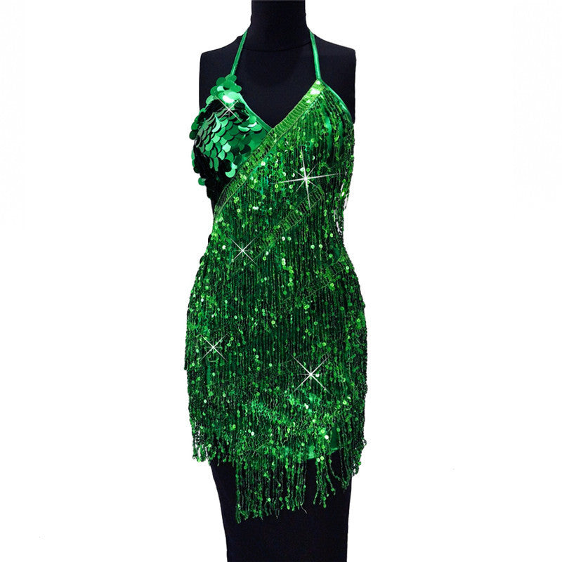 Currency Source Hot Sale Nightclub Women's Show Sequin Fringed Dress