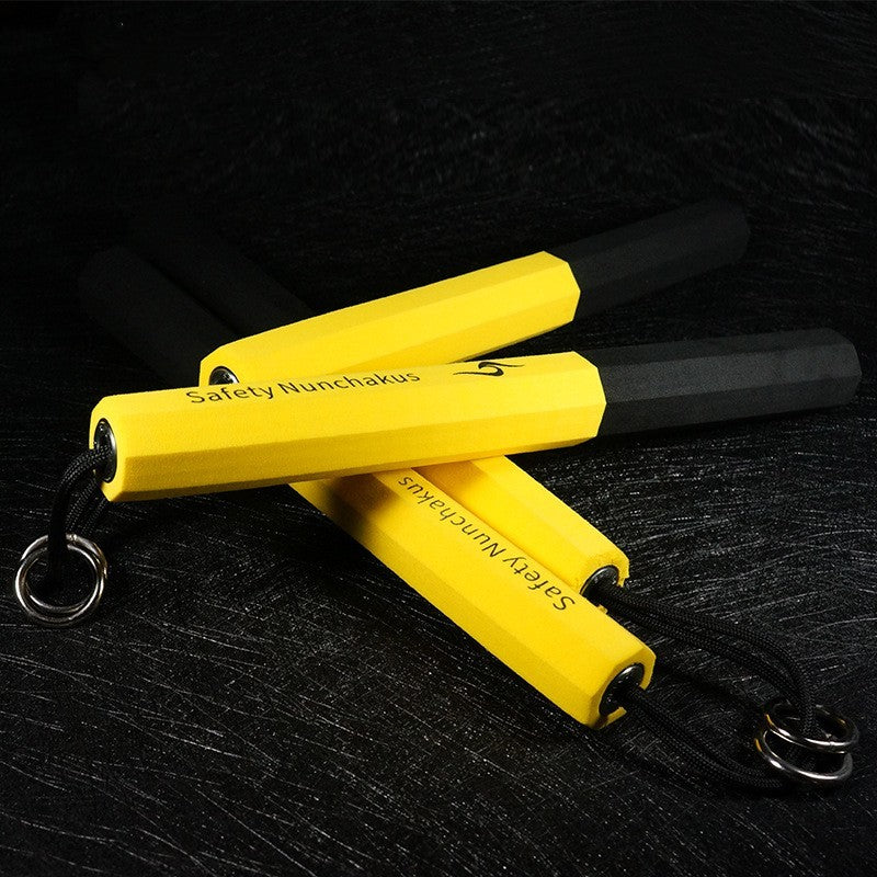 Factory Supply Silver Flame Commemorative Octagonal Safety Sponge Practice Nunchaku