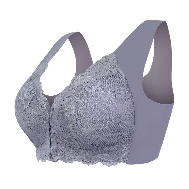 Plus Size Front Buckle Thin Bra Lace Wireless