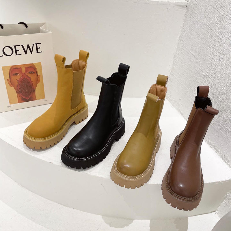 Leather Martin Boots Women's Platform