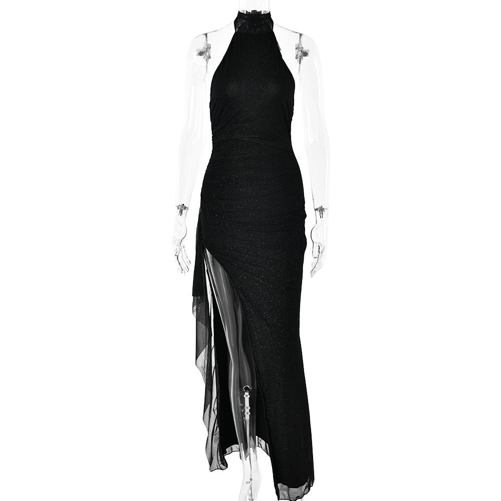 Skirt Chiffon Dress Slim Round Neck