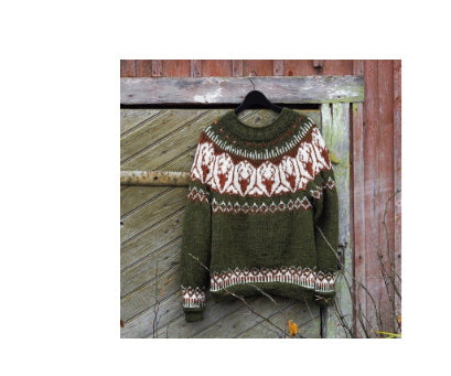 Thick Needle Fabric Printed Women's Round Neck Sweater