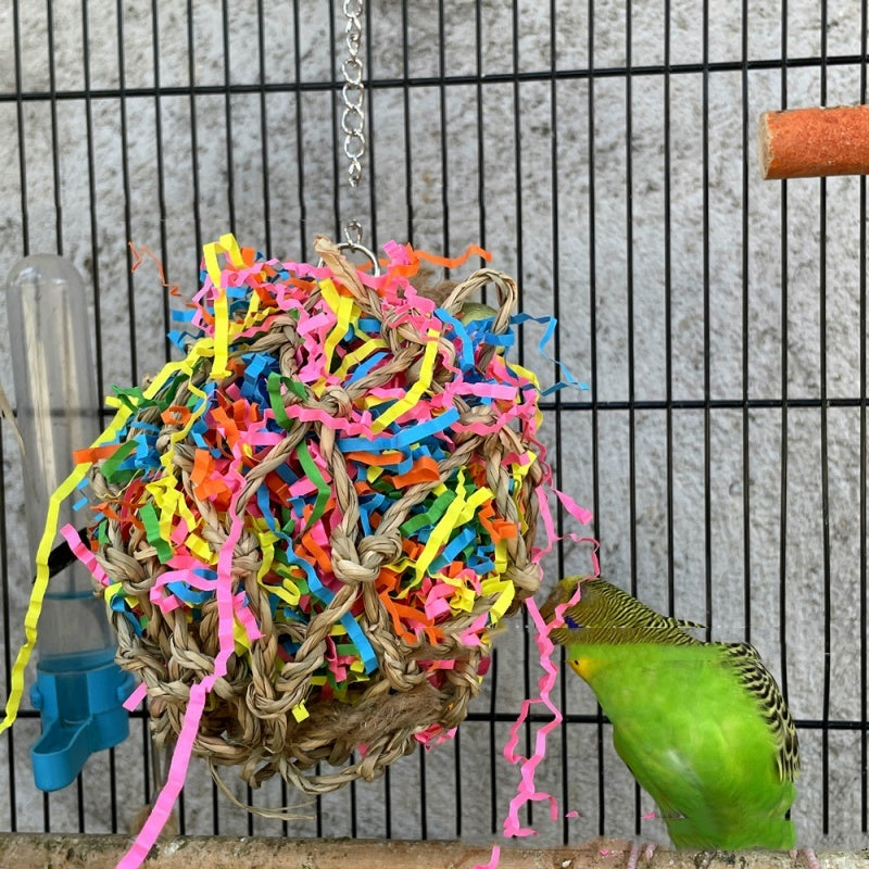 Parrot Toys Toy Bird Straw Color Tear Strip