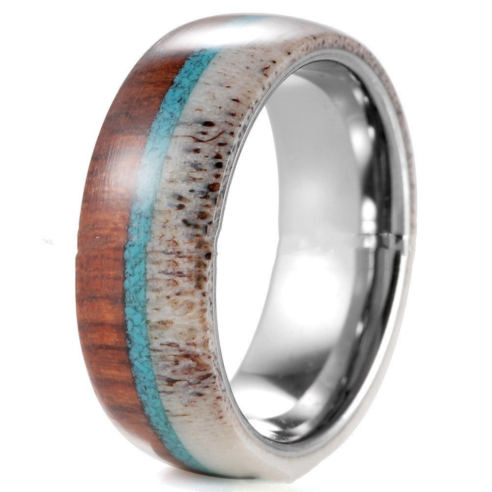 Fashion Tungsten Steel Antlers Ring