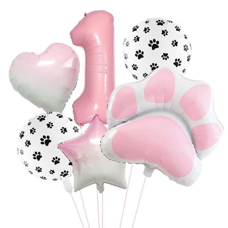 Animal Party Dog Cat's Paw Aluminum Balloon
