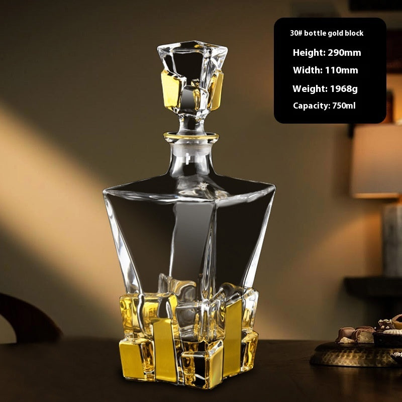 Hand-painted Gold Glass Wine Bottle Internet Celebrity Home High-end Wine