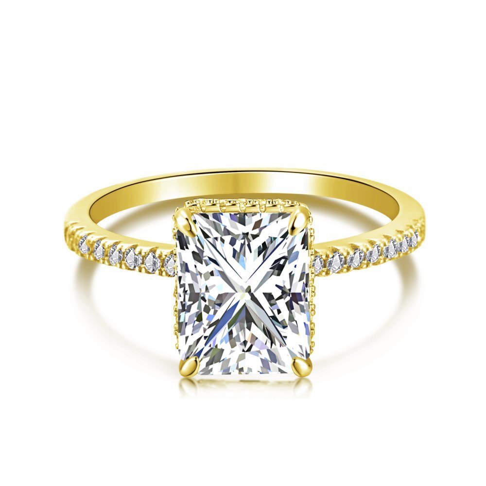 S925 Sterling Silver Ring Hand Set With High Carbon Diamonds