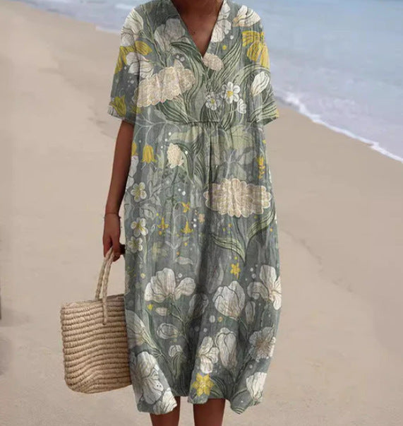 Casual Floral 3D Printing Women Dress