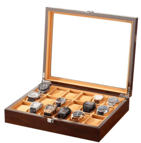 Wooden storage box for jewelry watch bracelet