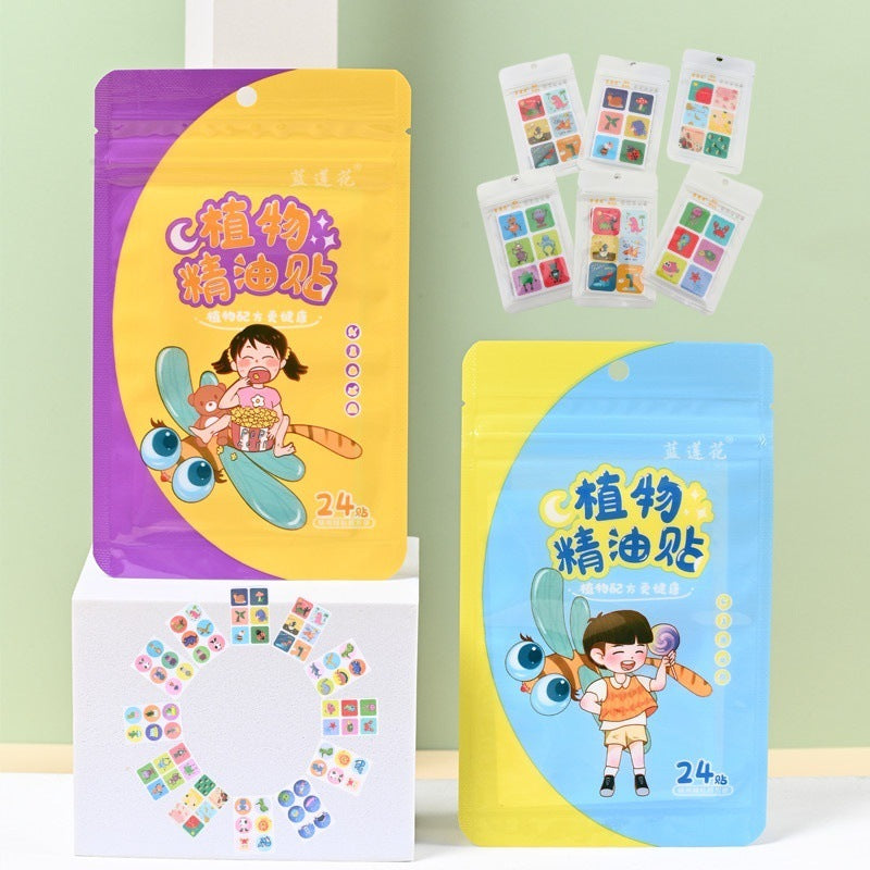 Organic Oil Lemongrass Stickers Cartoon Non-woven Fabric For Infants