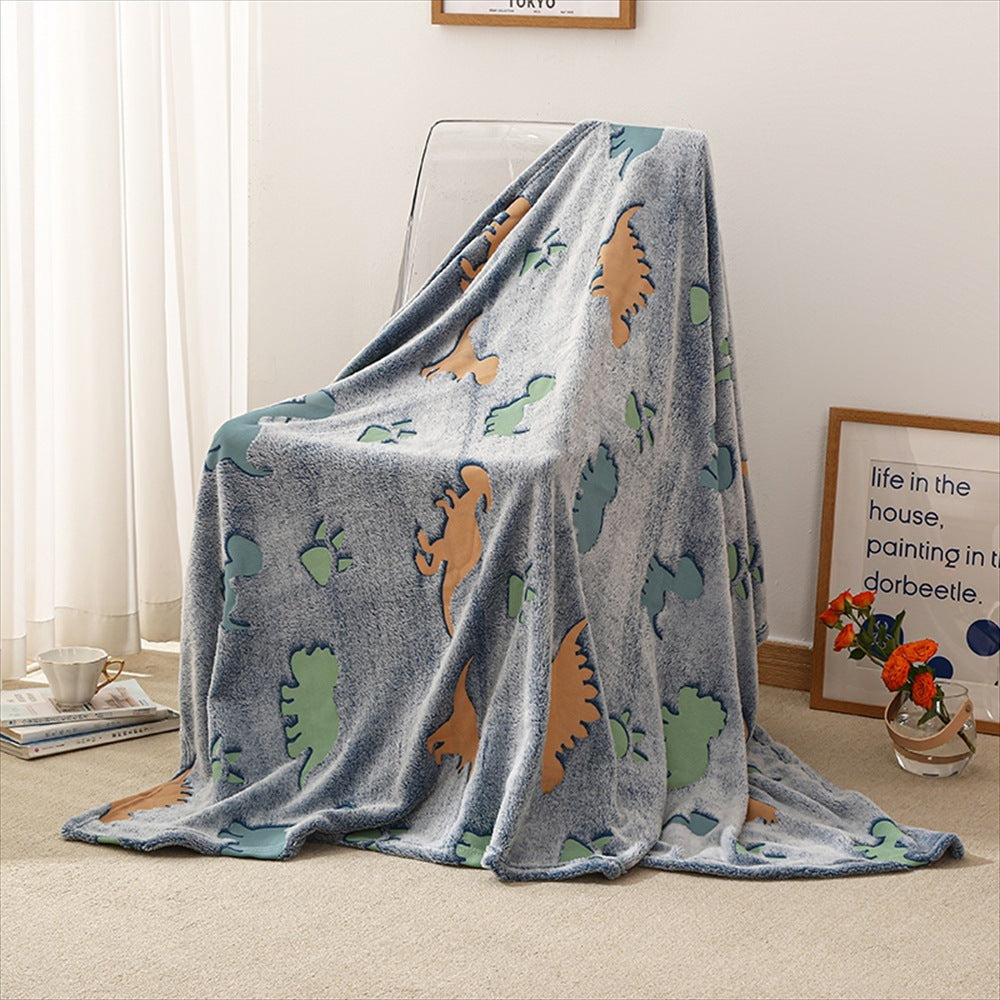 Baby Cartoon Air Conditioner Quilt Luminous Blanket Single Office Nap Flannel
