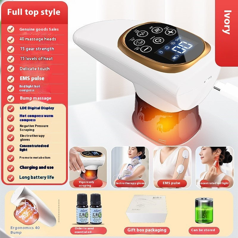 Electric Scraping EMS Micro Current Vacuum Hot Compress Walking Tank Suction Scraping Dredge Negative Pressure Cupping Device