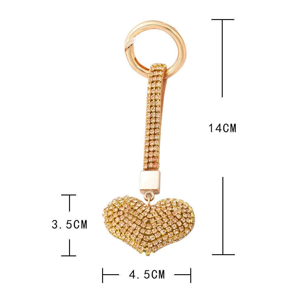 Creative Diamond Cute Heart Car Key Ring Pendant