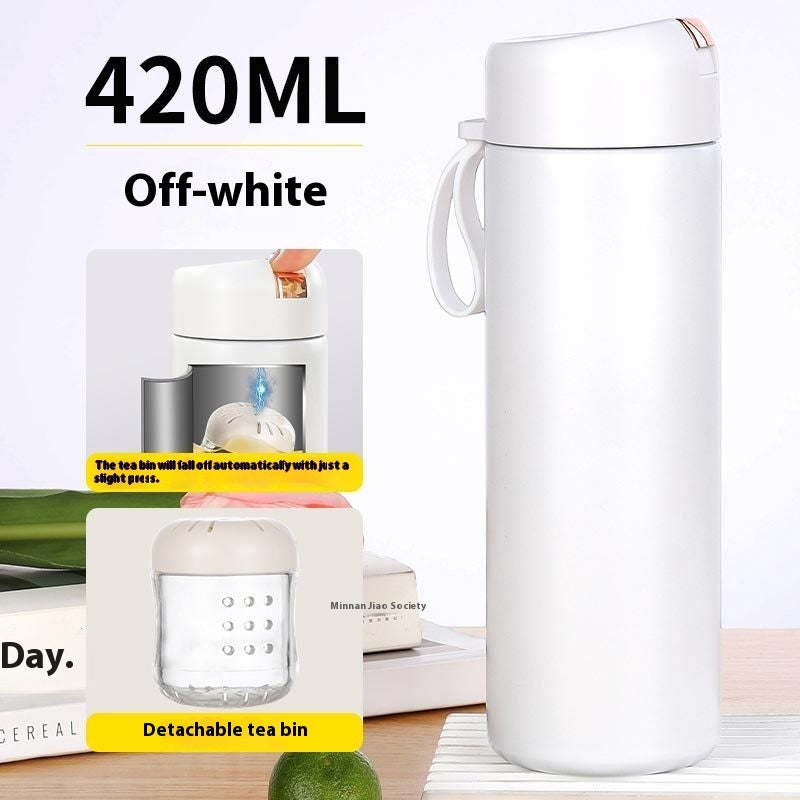 Light Press Magnetic Elastic Thermos Cup Tea Water Separation Stylish And Portable
