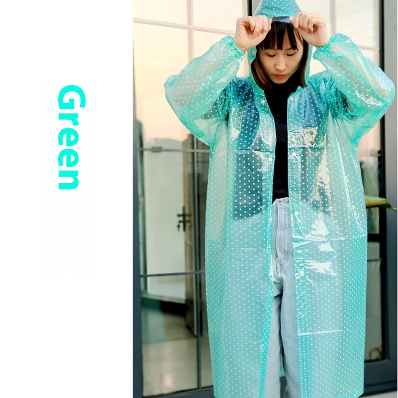 Polka Dot Raincoat Long Thickened Walking Tour