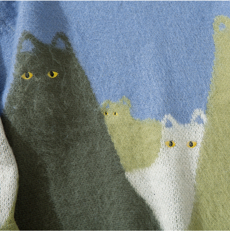 Retro Lazy Style Autumn And Winter New Loose All-matching Couple Round Neck Long Sleeve Sweater