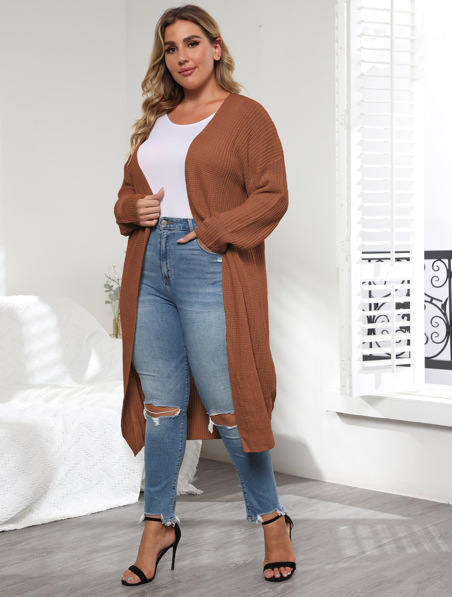 Women's Coat Simple Fashion European And American Style Plus Size Women's Sweater Cardigan