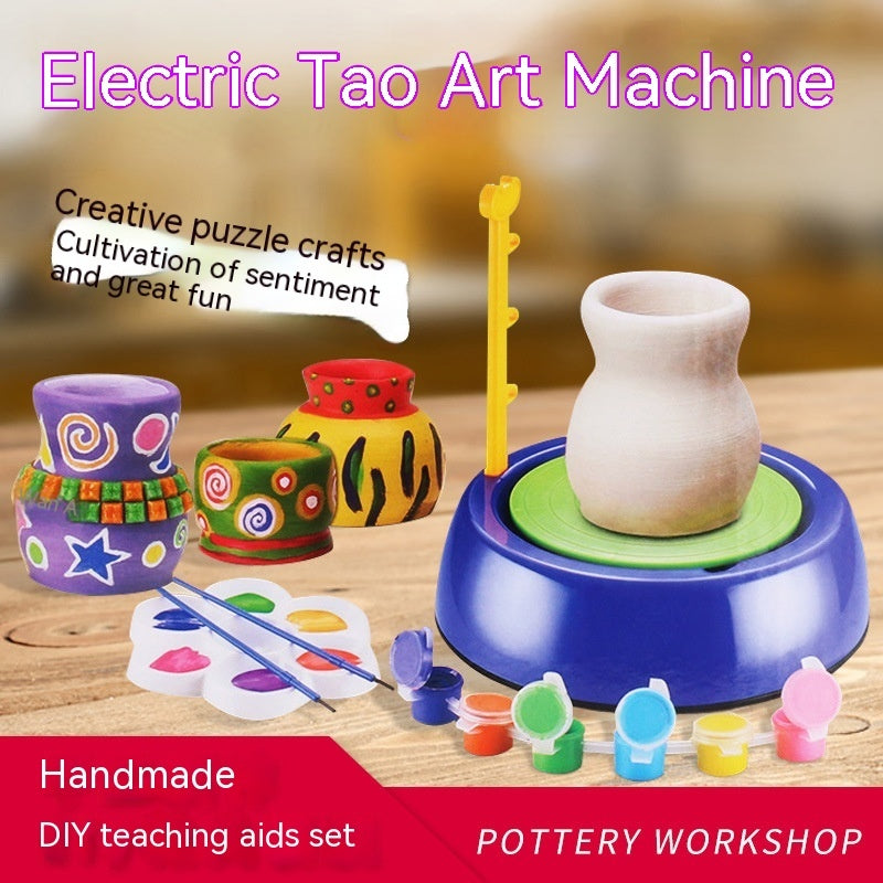 Children's Potter's Wheel Electric Toy Drawing Blank Pottery Clay Machine