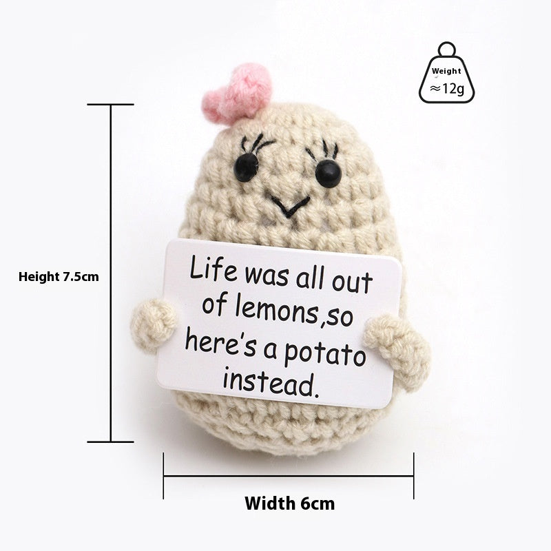Wool Crocheted Positive Energy Potato Facial Expression Package Wool Fruit