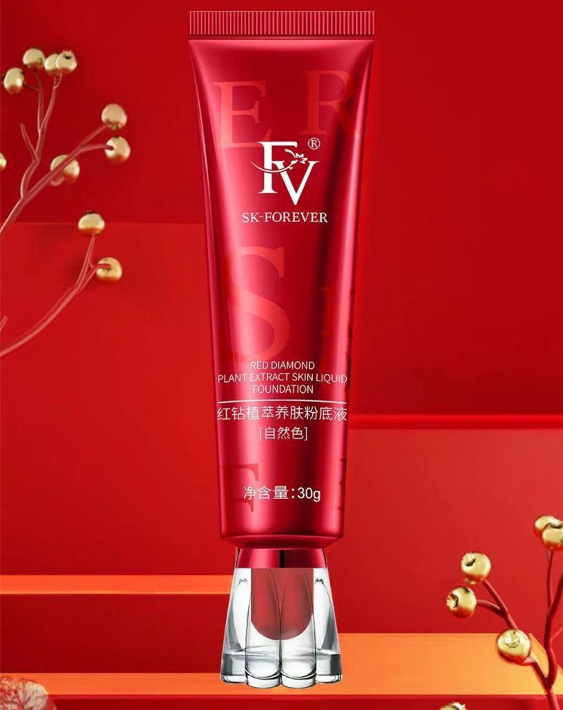 Skin Care Red Diamond Plant Long-lasting Concealer Moisturizing Liquid Foundation
