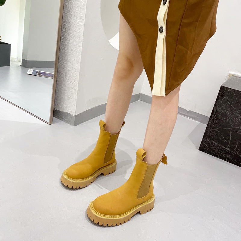 Leather Martin Boots Women's Platform