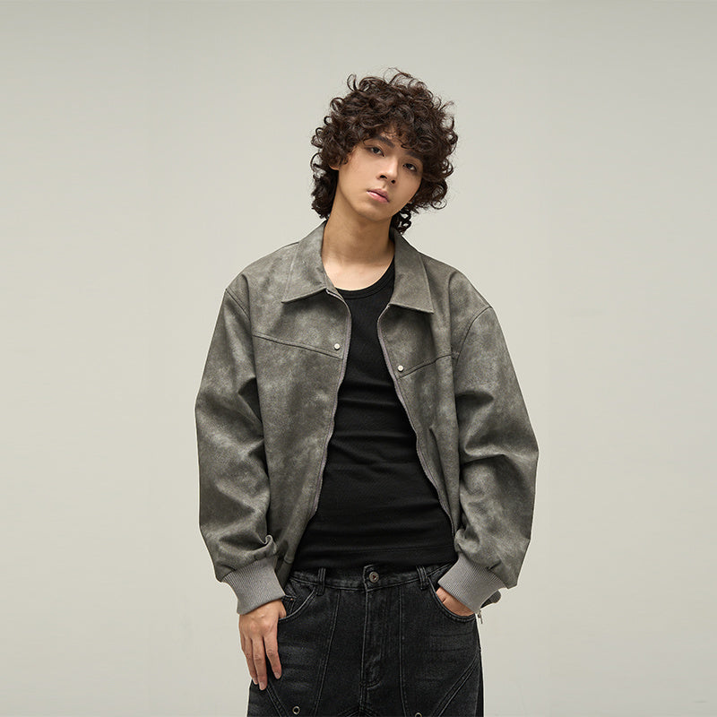 American Retro Brown Leather Jacket For Men