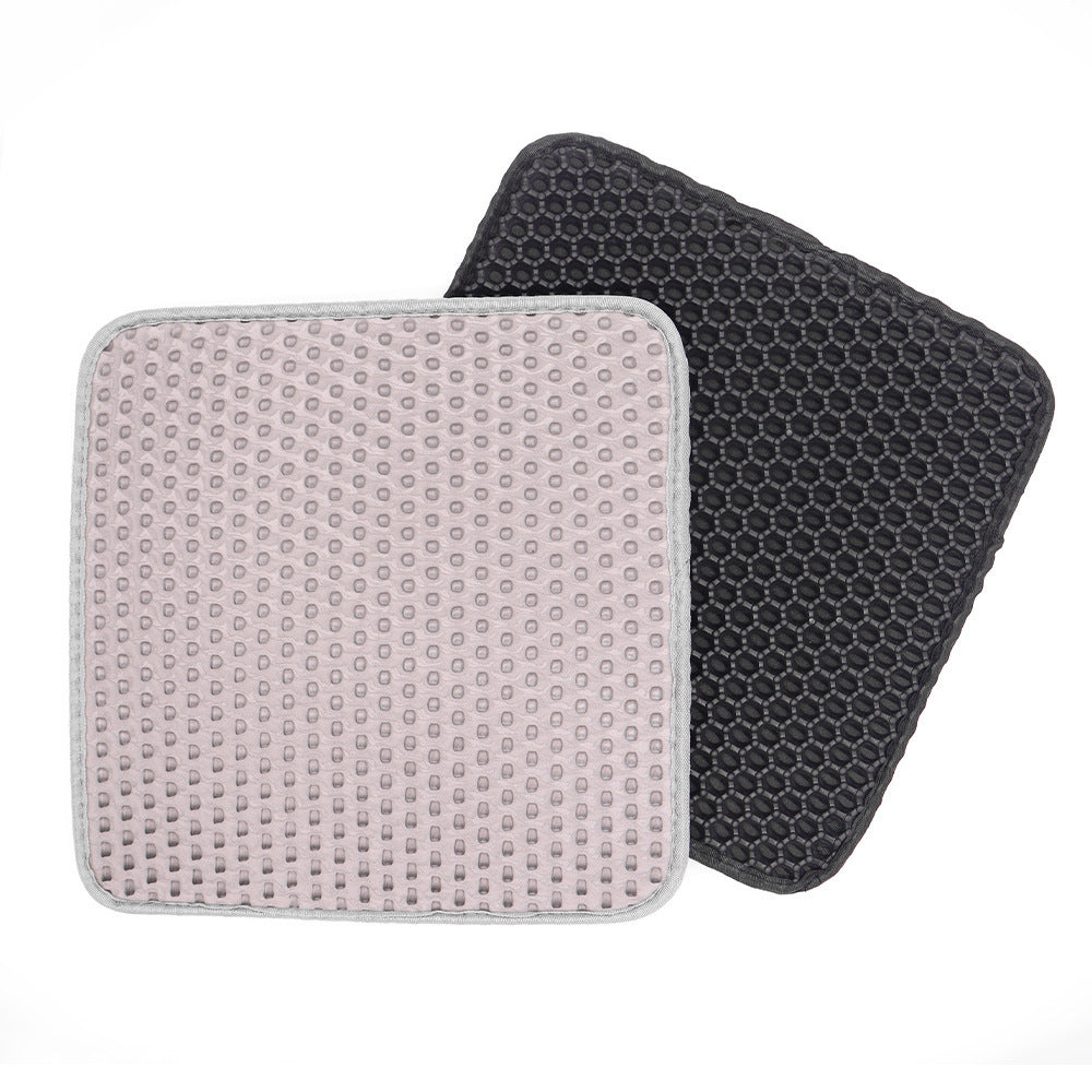 Pet Cat EVA Double Layer Basin Mat Anti-splash Filter Sand Cat Toilet Mat Wear-resistant Scratch-resistant Cattery Pad