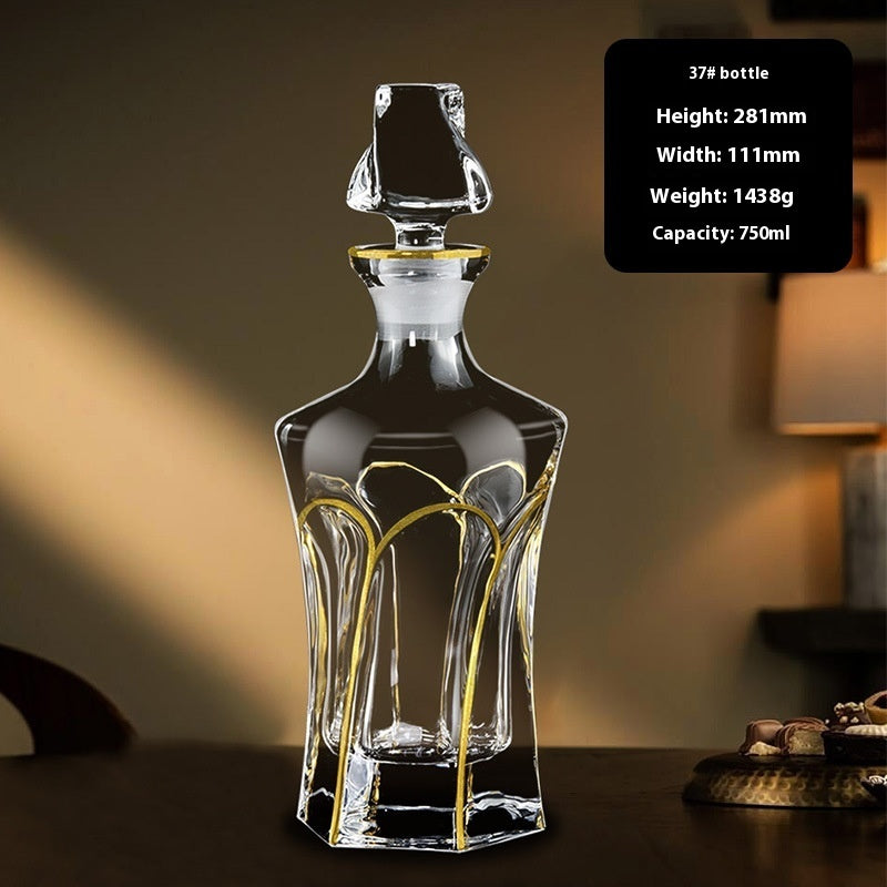 Hand-painted Gold Glass Wine Bottle Internet Celebrity Home High-end Wine