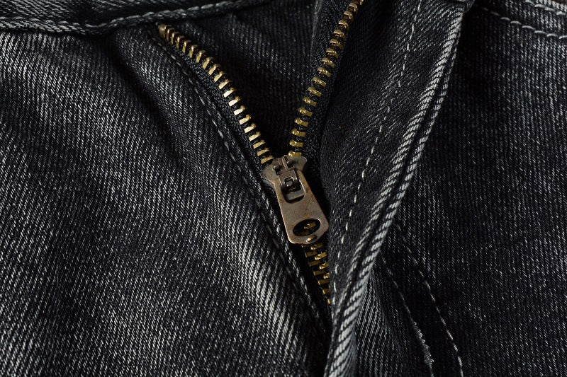 Patchwork Gradient Contrast Ground White Slightly Flared Washing Craft Flared Jeans