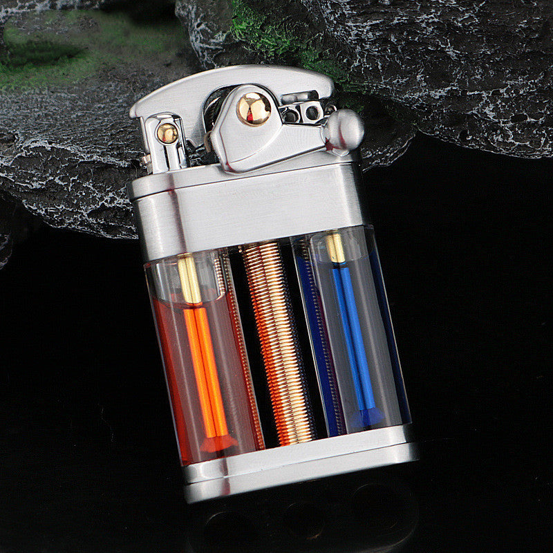 Transparent Double Barrel Oil Bin Kerosene Lighter