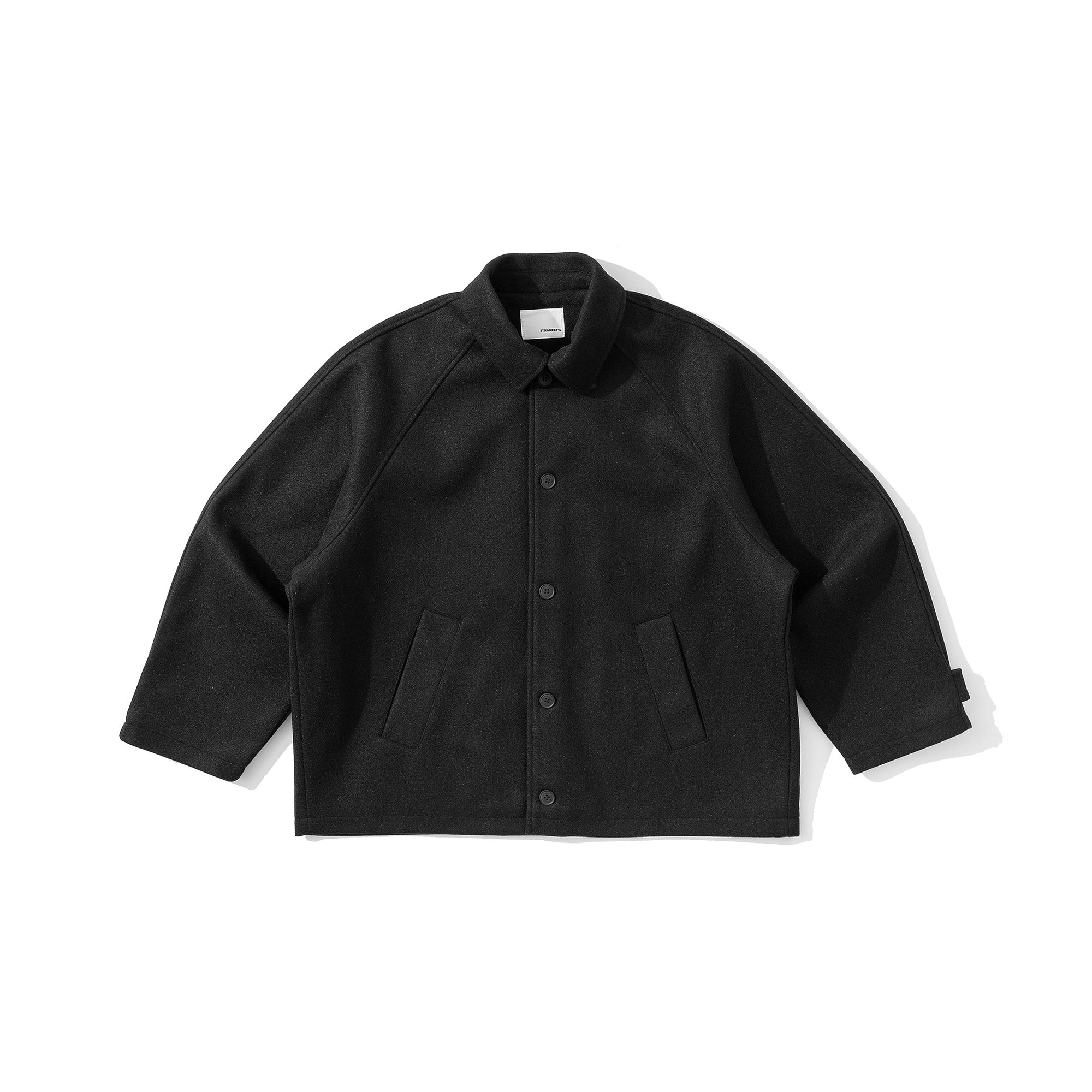 Single-breasted Woolen Raglan Sleeve Woolen Coat