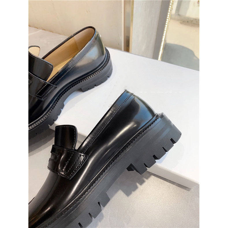 Split-toe Shoes Women's Lace Up Casual Leather Shoes