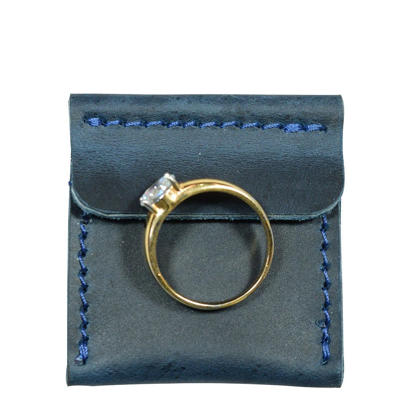 Leather Ring Box Travel Diamond Ring Storage Bag