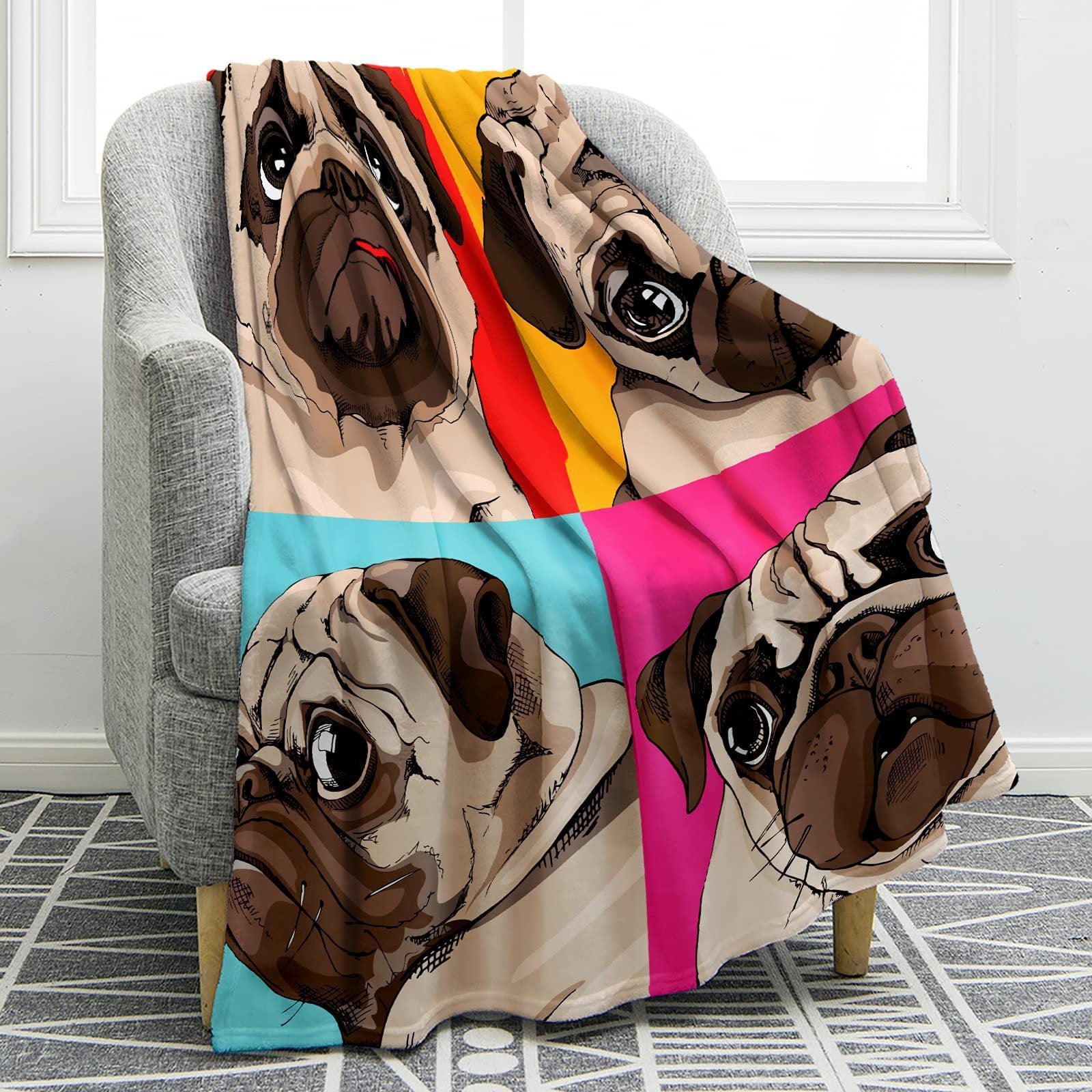 Soft And Comfortable Warm Flannel Animal Print Sofa Cover