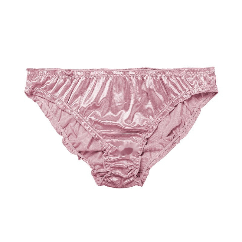 Glossy Quick-drying Briefs Sexy T-shaped Mid-waist Purified Cotton Crotch Breathable Ladies