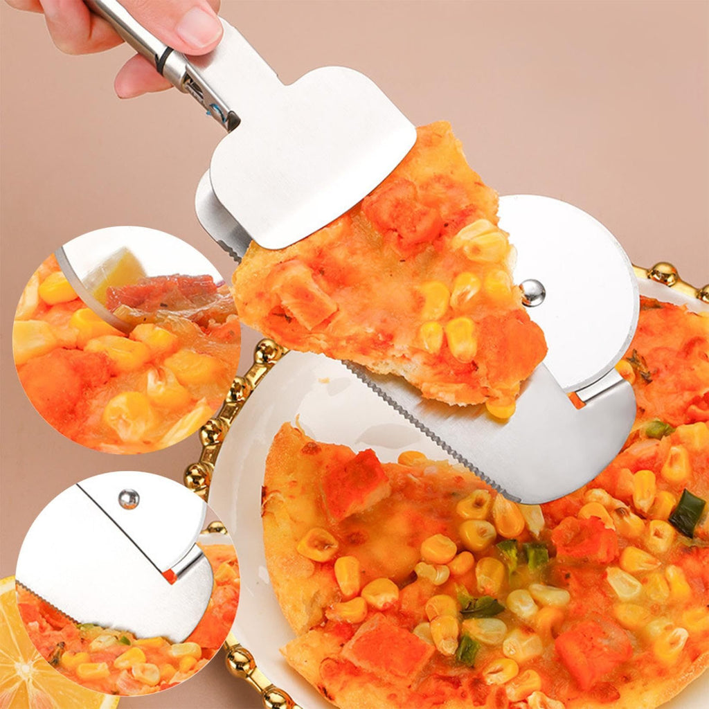 3-in-1 Pizza Cutter With Hanging Holes Labor-Saving Durable Rolling Cutter For Kitchen Cooking Kitchen Gadgets