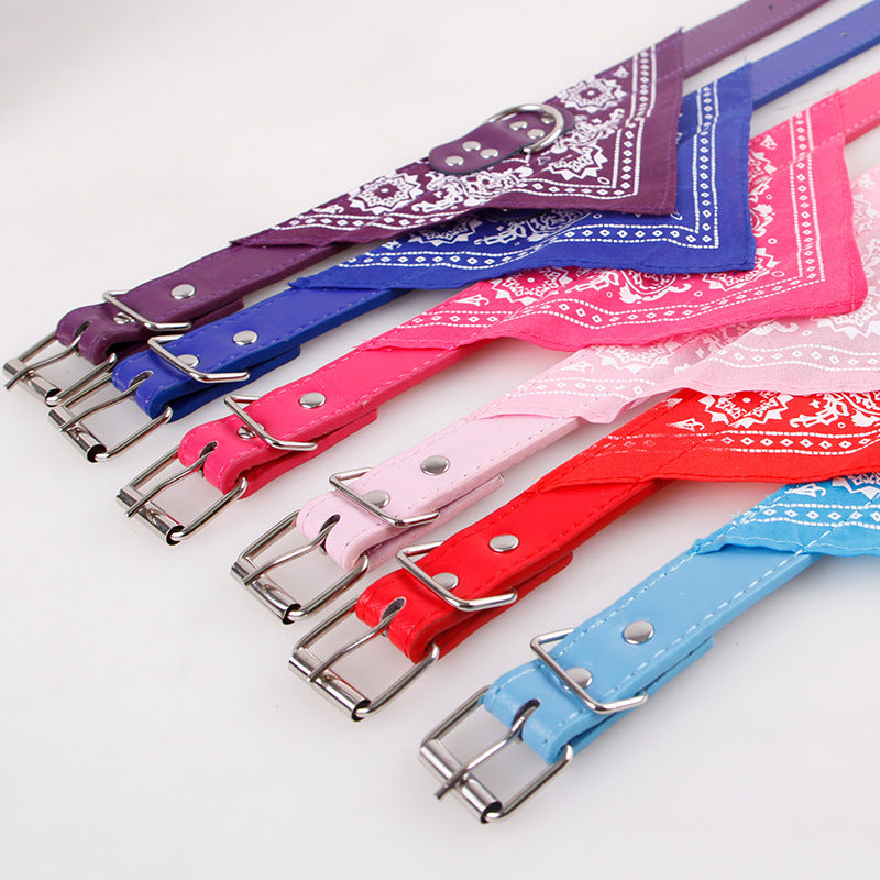 Pet Fashion Print Collar Triangle Saliva Towel