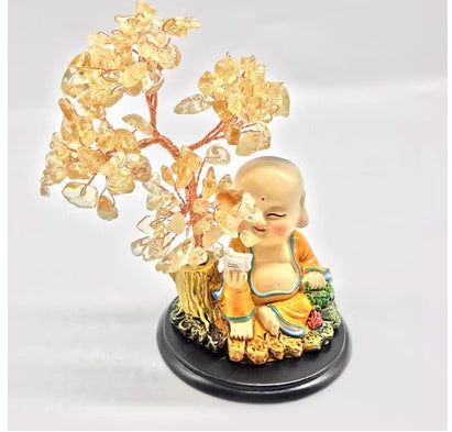 Natural Crystal Lucky Tree Living Room Study Wine Cabinet Home Decorations