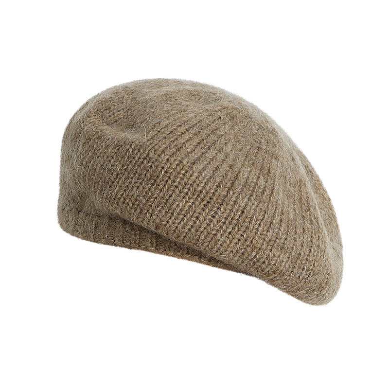 Soft Glutinous Mohair Knitted Plush Knitted Hat