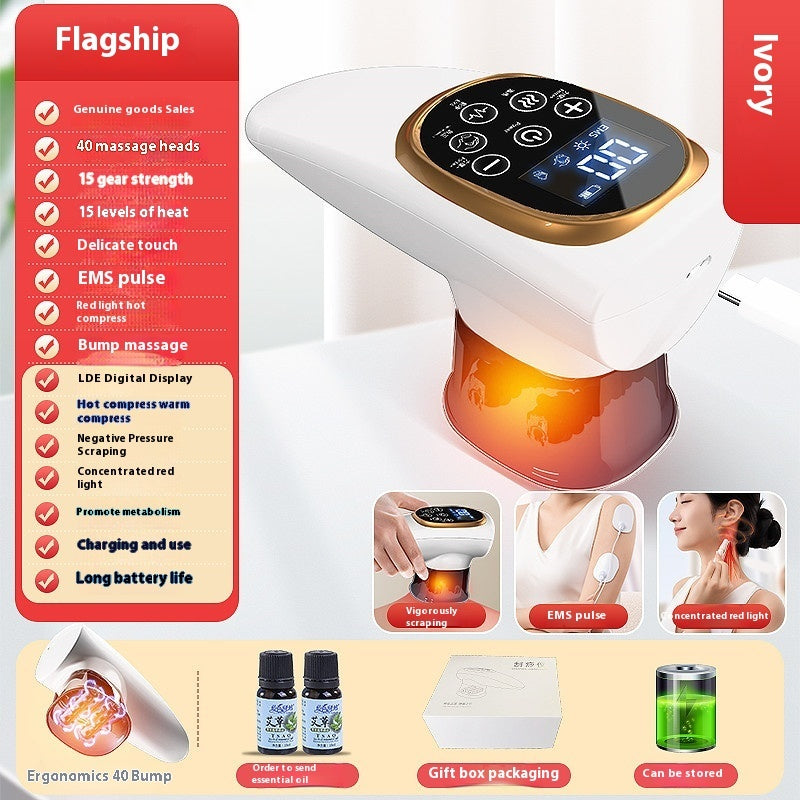 Electric Scraping EMS Micro Current Vacuum Hot Compress Walking Tank Suction Scraping Dredge Negative Pressure Cupping Device