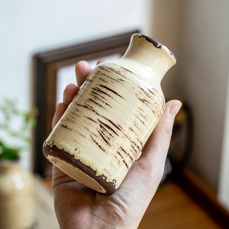 Retro Ice Cracked Ceramics Vase Dining Table Room Decorations