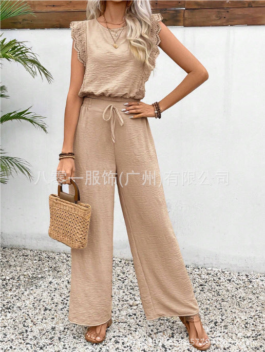 European And American Sleeveless Vest Trousers Advanced Two-piece Set For Women