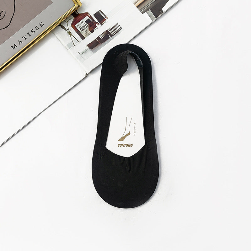 Ice Silk Socks Women's Boat Socks Summer Thin Cotton Bottom