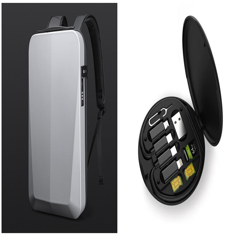 New Male Business Plastic Hard Shell Computer Backpack Waterproof