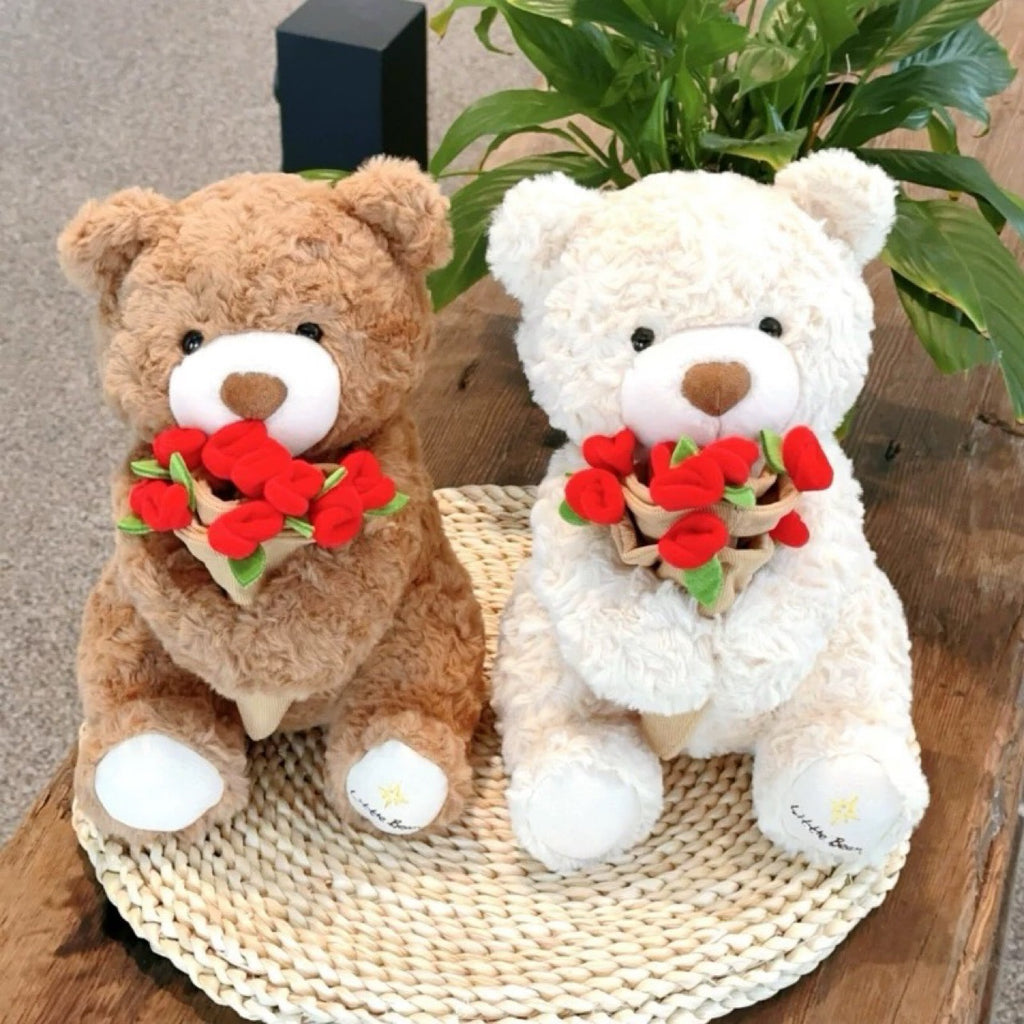 Rose Bouquet Bear Doll Plush Toy