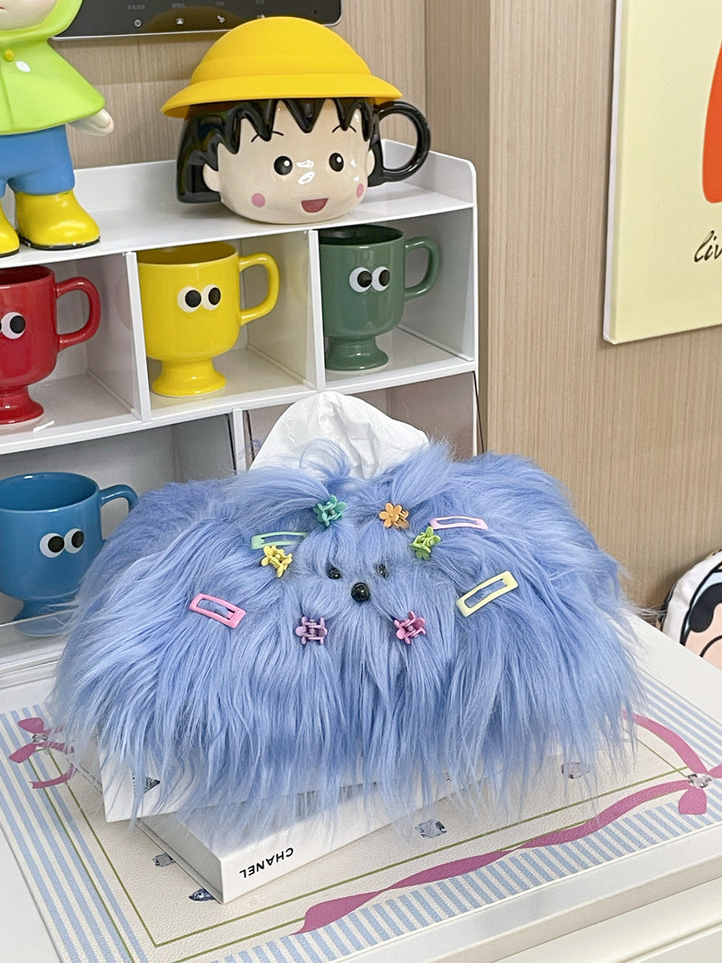 Dopamine Creative Cute Long Haired Dog Living Room Car Drawing Box